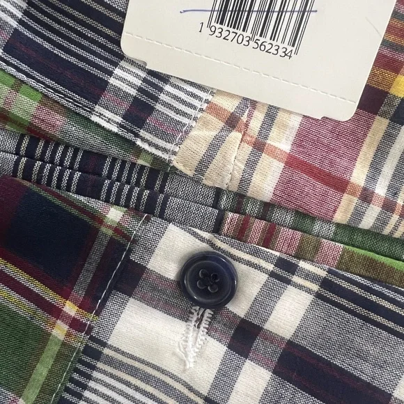 NWT Madras Bermuda Shorts India Cotton Plaid Patchwork Preppy Mens 40 P Fredrick - Picture 4 of 8